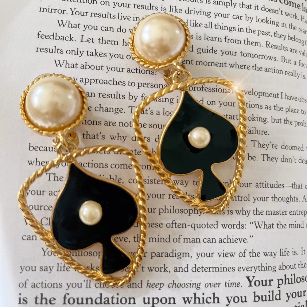 Spade clip on earrings
